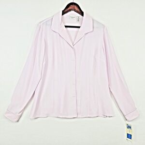 Vintage Covington Women's Blouse Sz XL Long Sleeve Button Front Shirt Lilac NWT